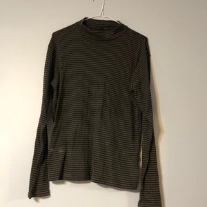 MUJI STRIPPED MOCK NECK